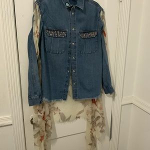 Custom design by me sheer jean shirt